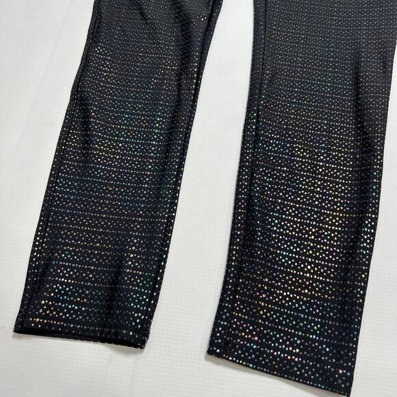 Spanx Metallic Dot Print Active Leggings SIZE M Black Rainbow Yoga Pant 50208R - Picture 8 of 11